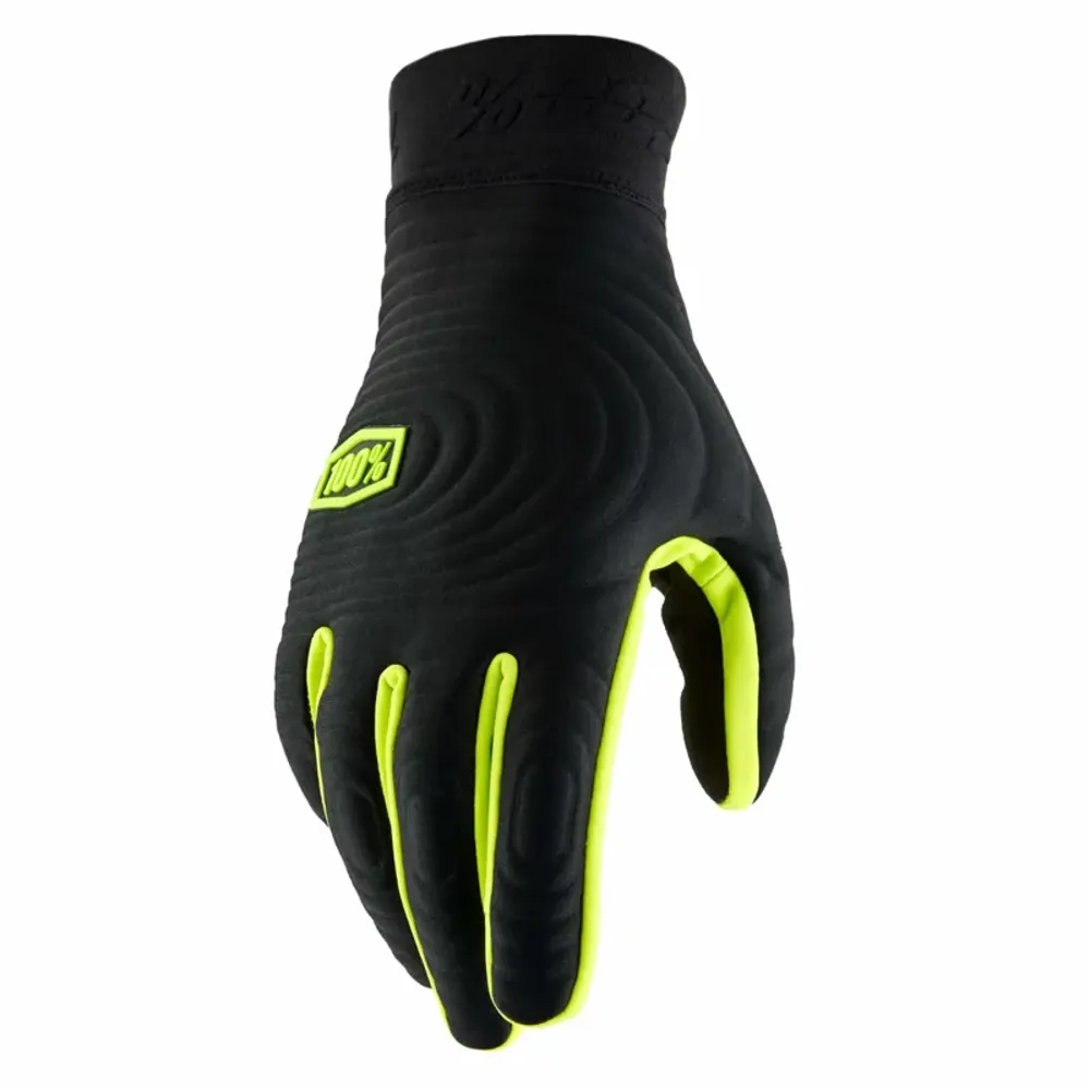 South Downs Bikes 100% Brisker Xtreme Gloves in Black/Fluo Yellow | FREE delivery over £30 + Cycle Scheme