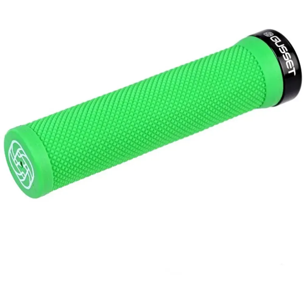 South Downs Bikes Gusset Grips Gusset Components Single File Lock-on Grips in Green | FREE delivery over £30 + Cycle Scheme
