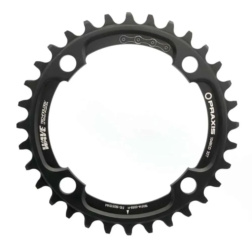 South Downs Bikes Praxis Works Praxis Wave 104-bcd 1x3 Chainring in Black | FREE delivery over £30 + Cycle Scheme