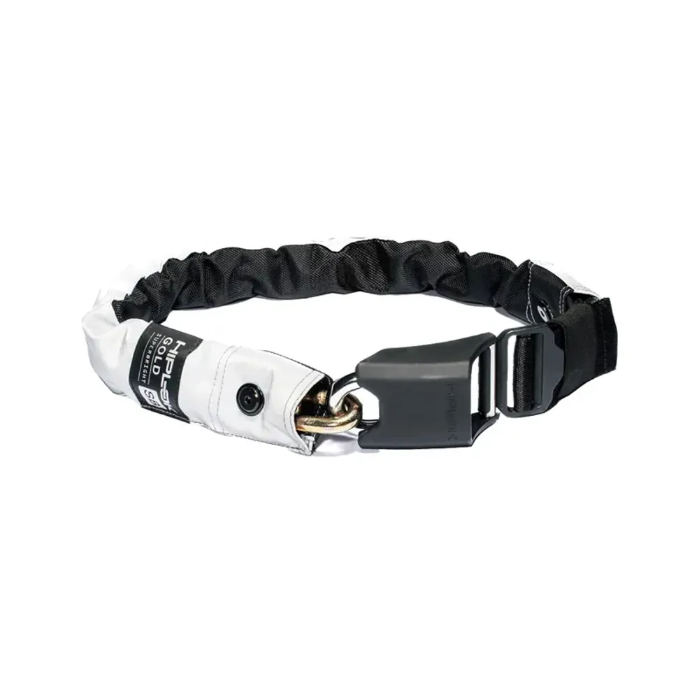 South Downs Bikes Hiplok Gold 10x850mm Wearable HiViz Chain Lock in White | FREE delivery over £30 + Cycle Scheme