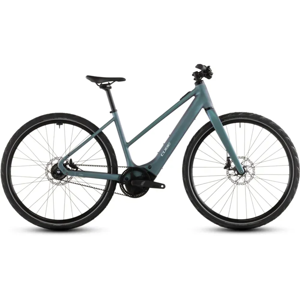 South Downs Bikes Cube Editor Hybrid SLT 400x Trapeze City E-Bike In Smaragd Grey/Prism | FREE delivery over £30 + Cycle Scheme
