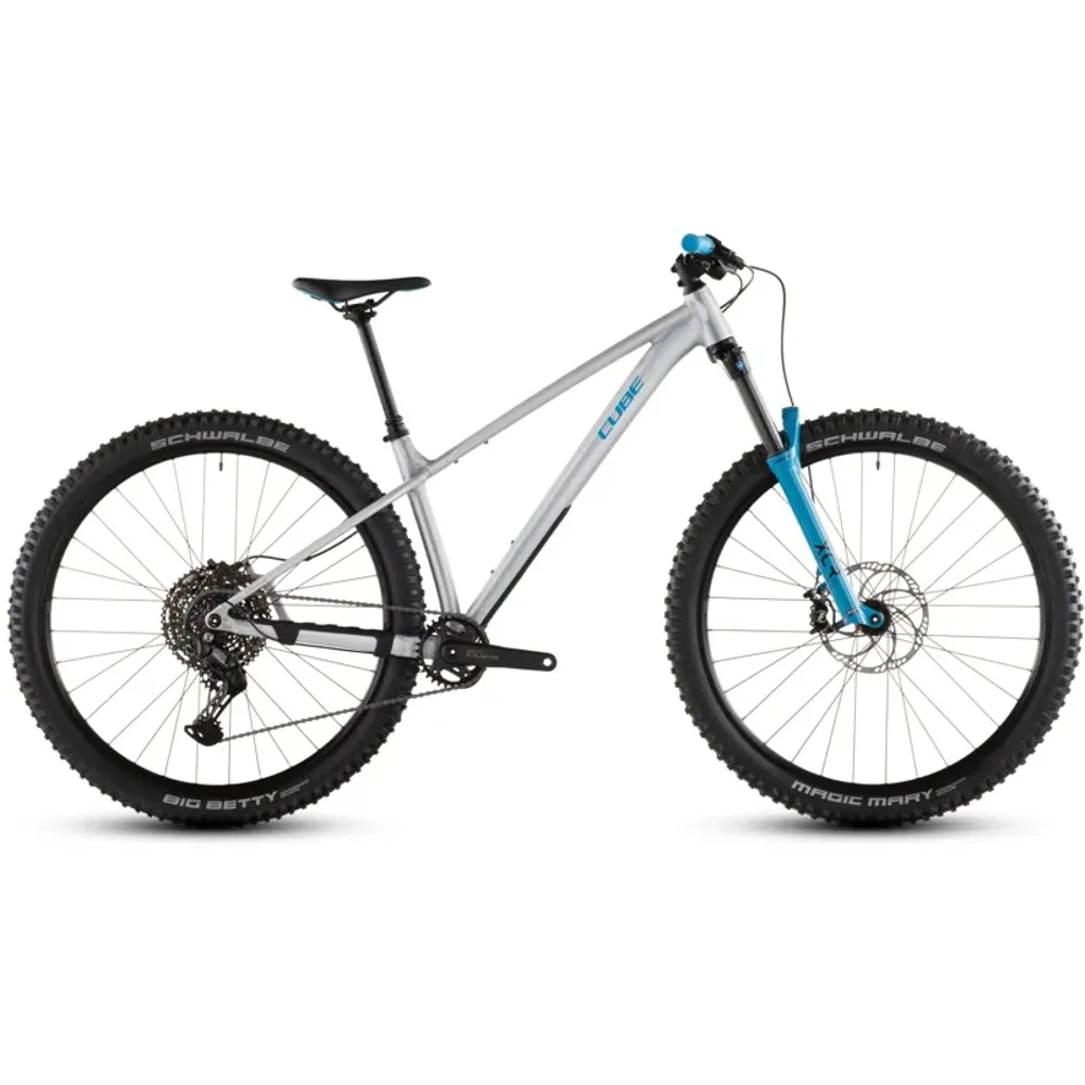 South Downs Bikes Cube Reaction TM One Mountain Bike In Raw Metal/Blue | FREE delivery over £30 + Cycle Scheme
