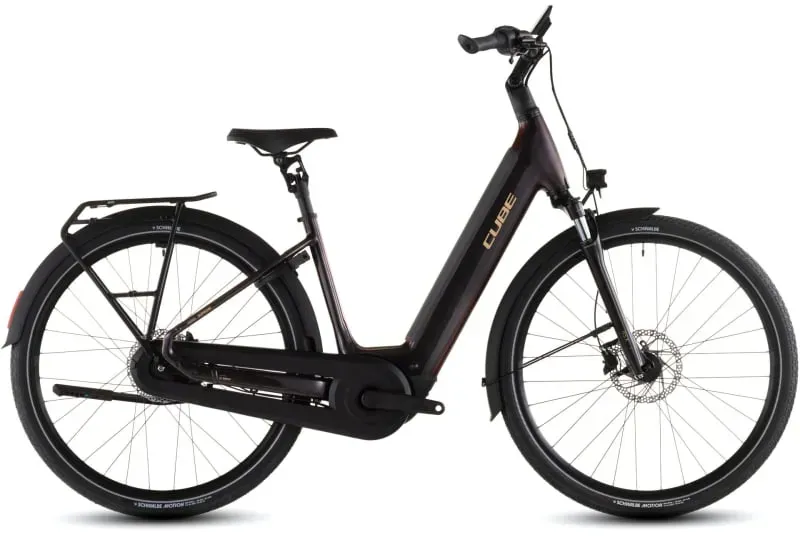 Cube Supreme Hybrid Comfort Pro 600 eHybrid Bike in Solar Eclipse/Gold