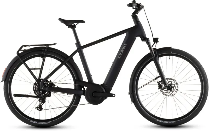 Cube Touring Hybrid One 600 E-Hybrid Bike in Coal/Chrome