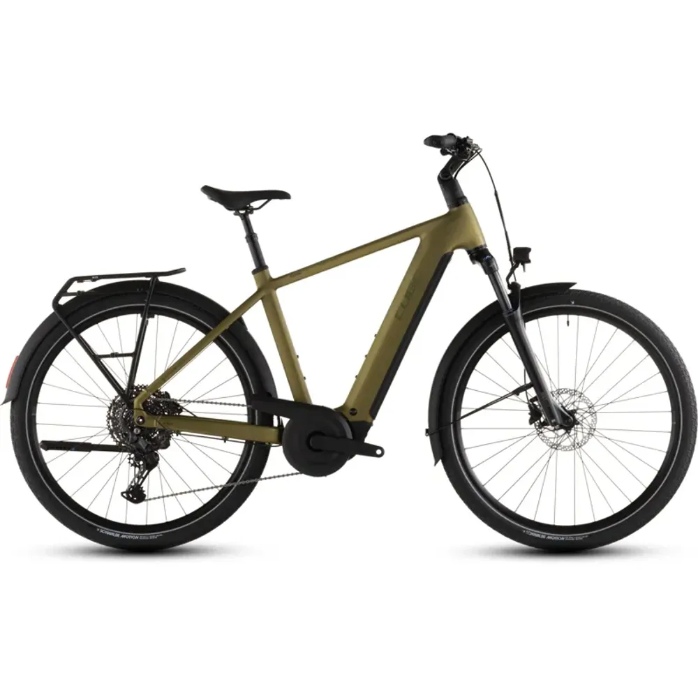 South Downs Bikes Cube Touring Hybrid Pro 800 E-Hybrid Bike in Golden Lime/Black | FREE delivery over £30 + Cycle Scheme