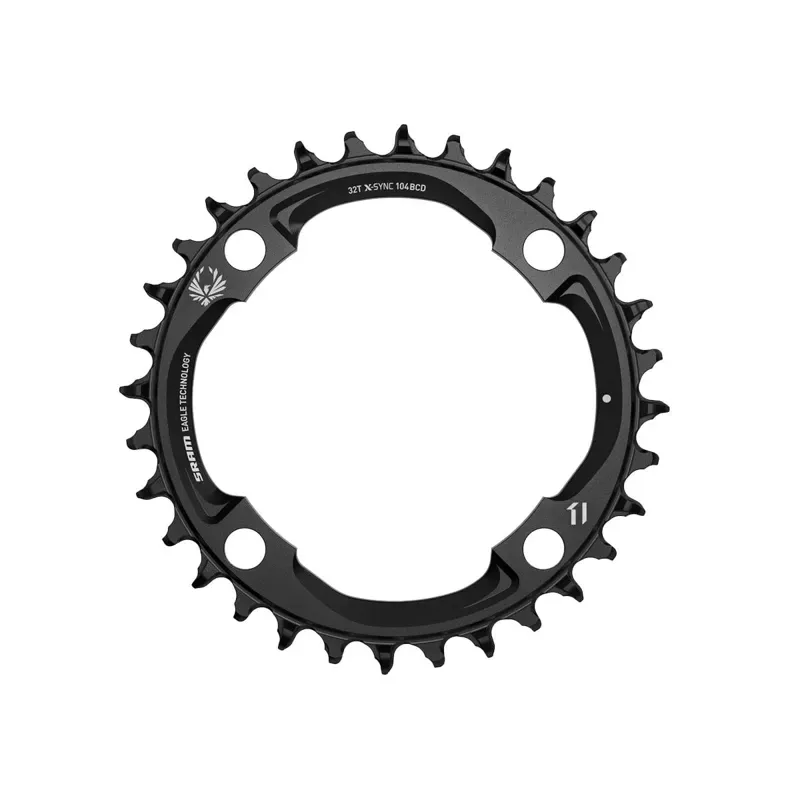 Sram X-Sync 2 94 BCD Alum Eagle Light Powered EMTB Chain Ring in Black