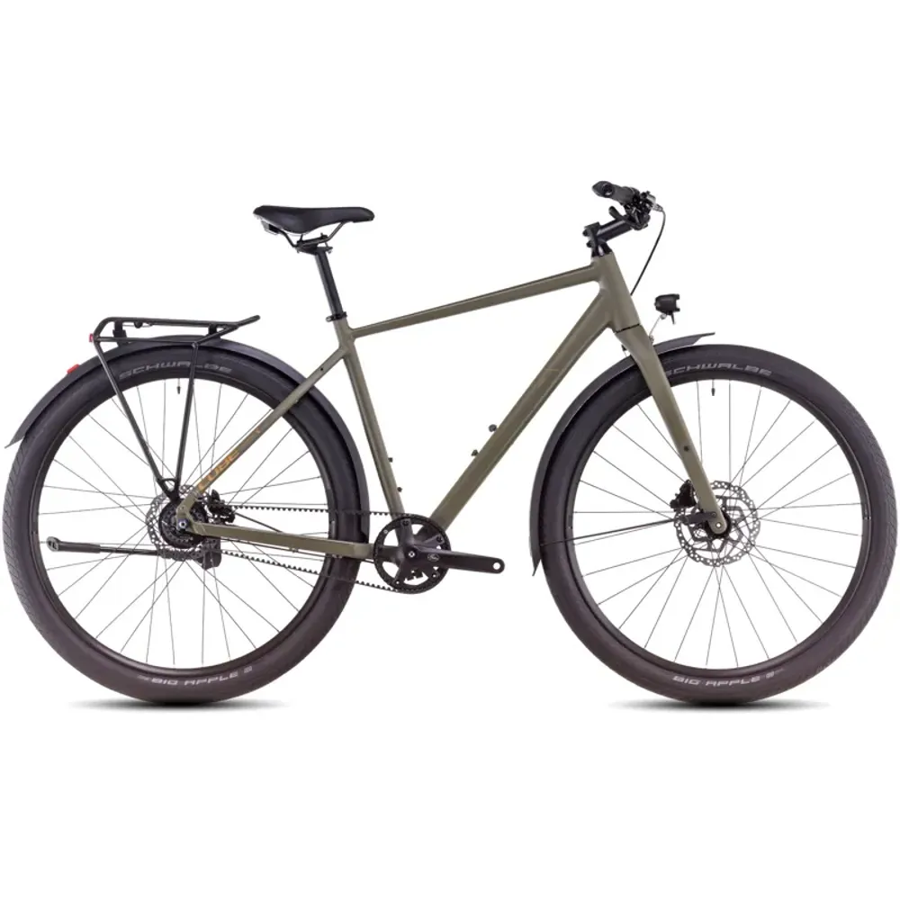 South Downs Bikes Cube Hyde Pro FE Hybrid Bike in Dusty Olive/Gold | FREE delivery over £30 + Cycle Scheme