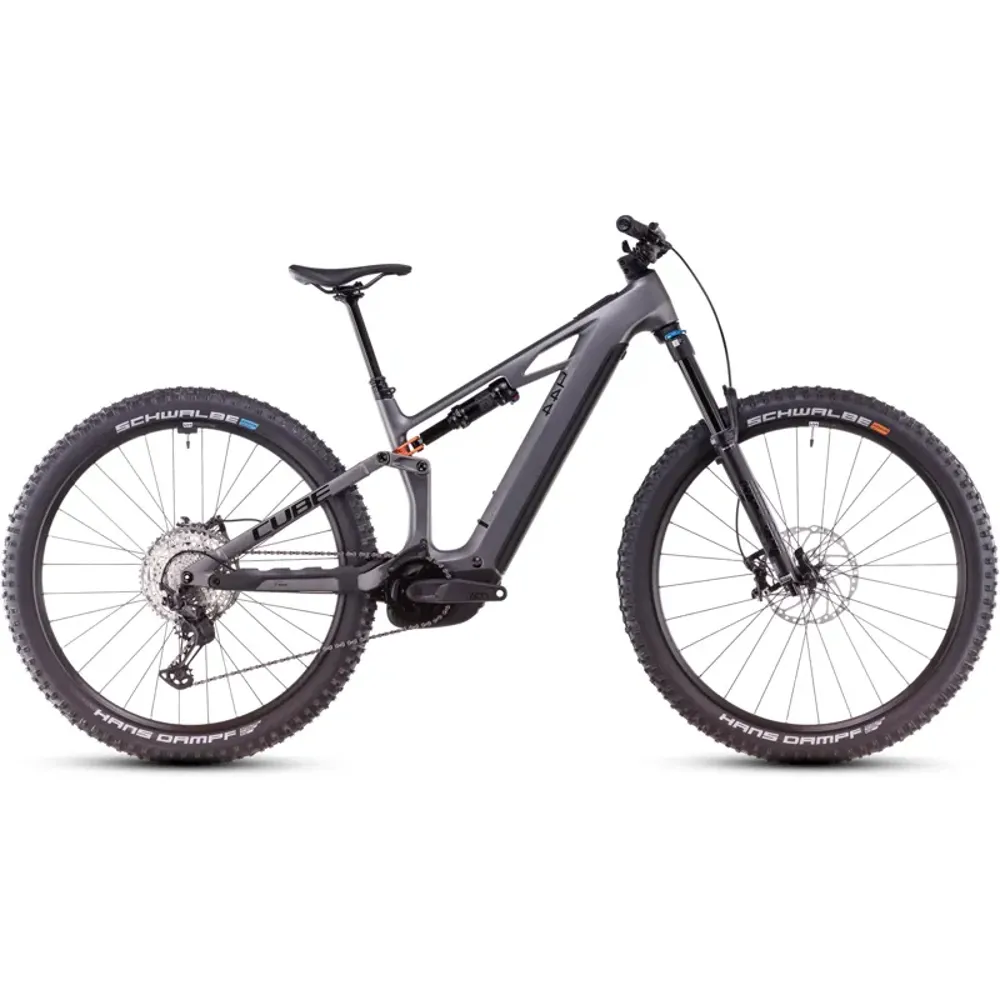 South Downs Bikes Cube Stereo Hybrid One44 HPC SLX eMountain Bike in Slab Grey/Orange | FREE delivery over £30 + Cycle Scheme