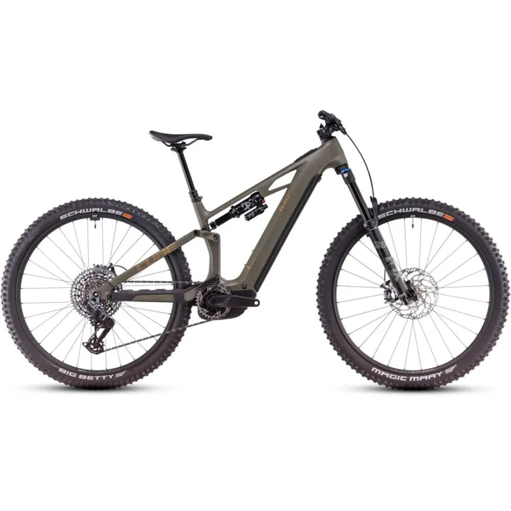 South Downs Bikes Cube Stereo Hybrid One44 HPC TM eMountain Bike in Dusty Olive/Gold | FREE delivery over £30 + Cycle Scheme