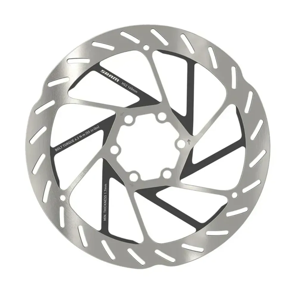 South Downs Bikes SRAM HS2 6-bolt Rounded Brake Rotor w/ Steel Bolts in Silver | FREE delivery over £30 + Cycle Scheme
