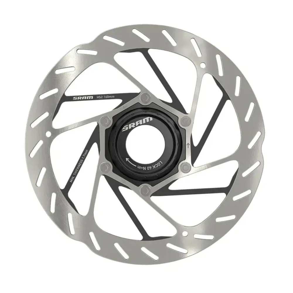 South Downs Bikes SRAM HS2 Center Lock Rounded Rotor w/o Lockring in Silver | FREE delivery over £30 + Cycle Scheme