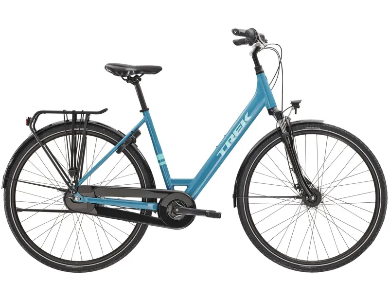 Trek District 1 Equipped Lowstep Hybrid Bike in Blue