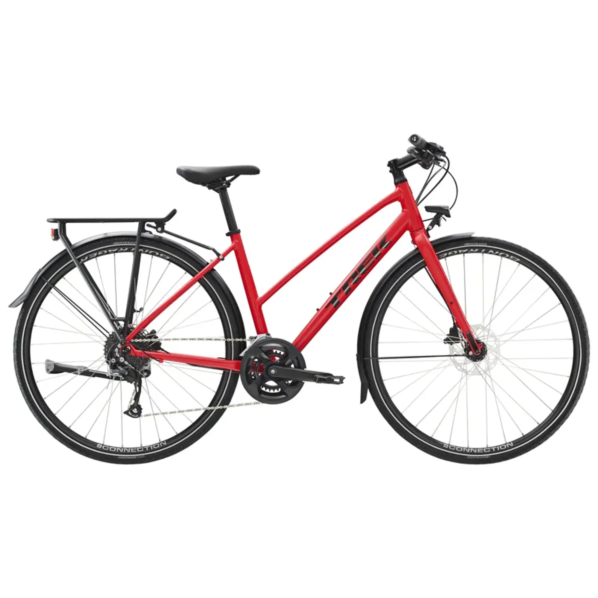 Trek FX Disc Equipped Stagger Womens Hybrid Bike in Viper Red