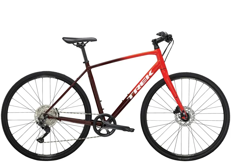 2022 Trek FX 3 Disc Hybrid Bike in Viper Red to Cobra Blood