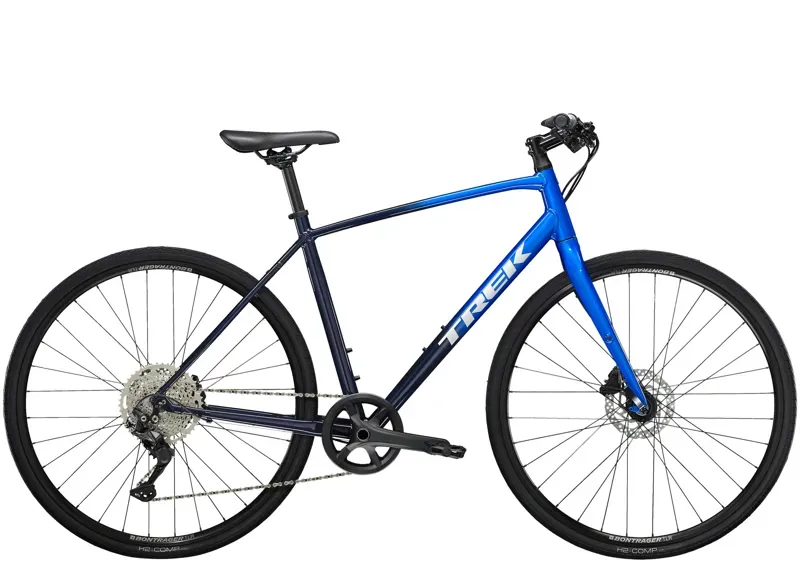 2022 Trek FX 3 Disc Hybrid Bike in Alpine to Deep Dark Blue Fade
