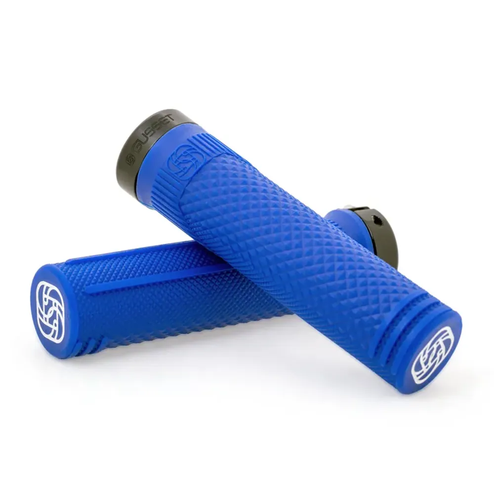 South Downs Bikes Gusset Grips Gusset Components S2 Extra Soft Lock-on Grips in Blue | FREE delivery over £30 + Cycle Scheme