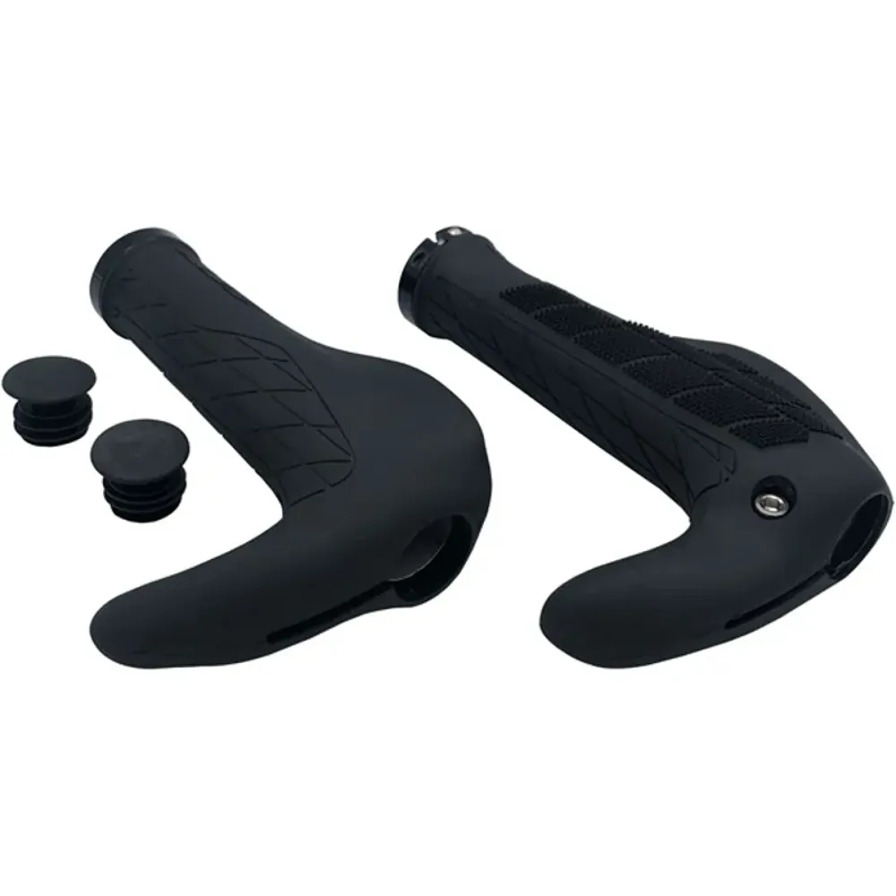 South Downs Bikes M Part Ergo Comfort Grips w/Bar End in Black | FREE delivery over £30 + Cycle Scheme