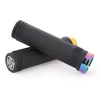 South Downs Bikes Gusset Grips Gusset Components S2 Extra Soft Lock-on Grips in Oil Slick Black | FREE delivery over £30 + Cycle Scheme