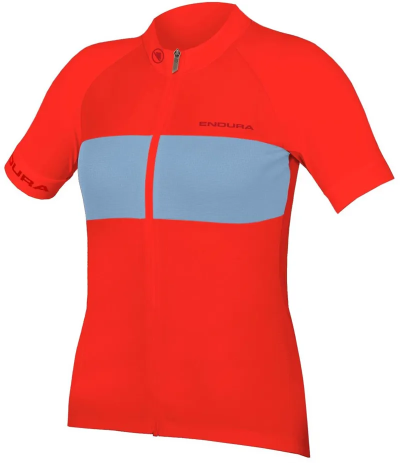 Endura FS260-Pro Womens Short Sleeve Road Jersey in Hi-Viz Coral