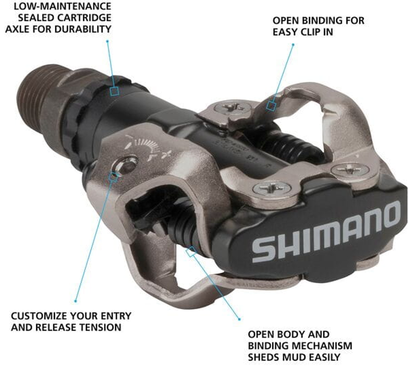 Shimano PD-M520 MTB SPD Pedals - Two Sided Mechanism Black-1
