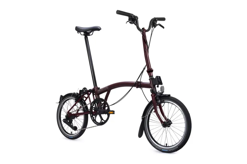 Brompton C Line 4-Speed Red Plum High Bar with Super Roll+-1