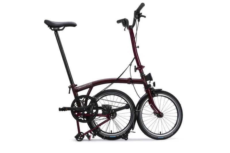 Brompton C Line 4-Speed Red Plum High Bar with Super Roll+-2