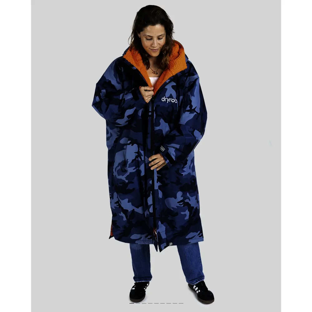 South Downs Bikes Dryrobe dryrobe Advance Long Sleeve Blue Camo/Orange - Medium | FREE delivery over £30 + Cycle Scheme