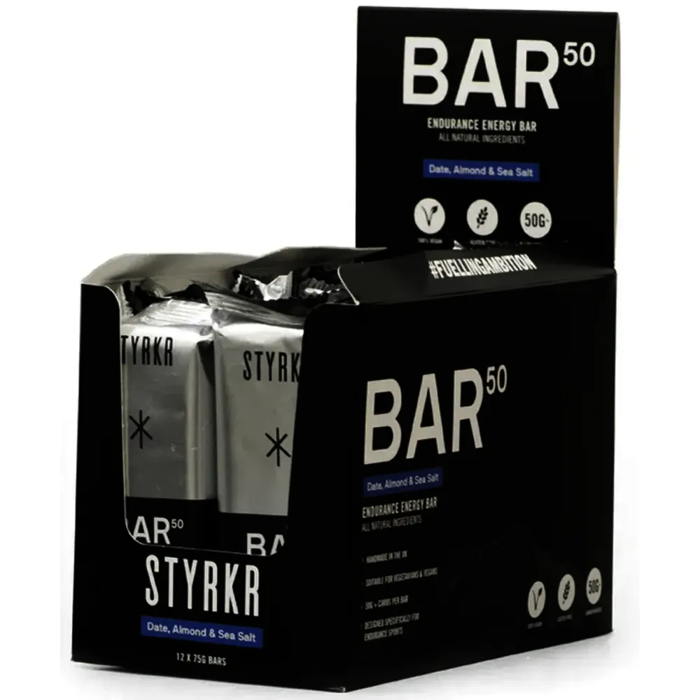 South Downs Bikes Styrkr STYRKR - BAR50 Energy Bars - Date Almond and Sea Salt | FREE delivery over £30 + Cycle Scheme