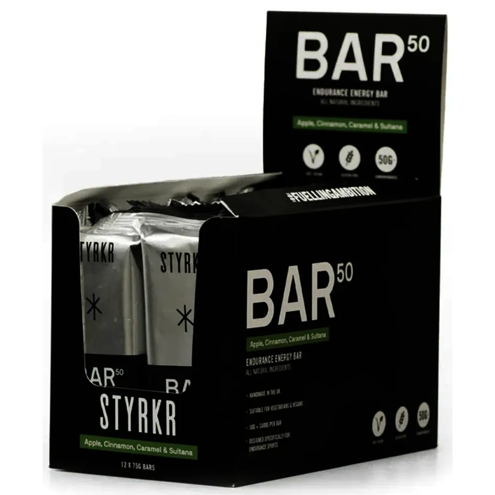 South Downs Bikes Styrkr STYRKR - BAR50 Energy Bars Apple Cinnamon and Caramel | FREE delivery over £30 + Cycle Scheme