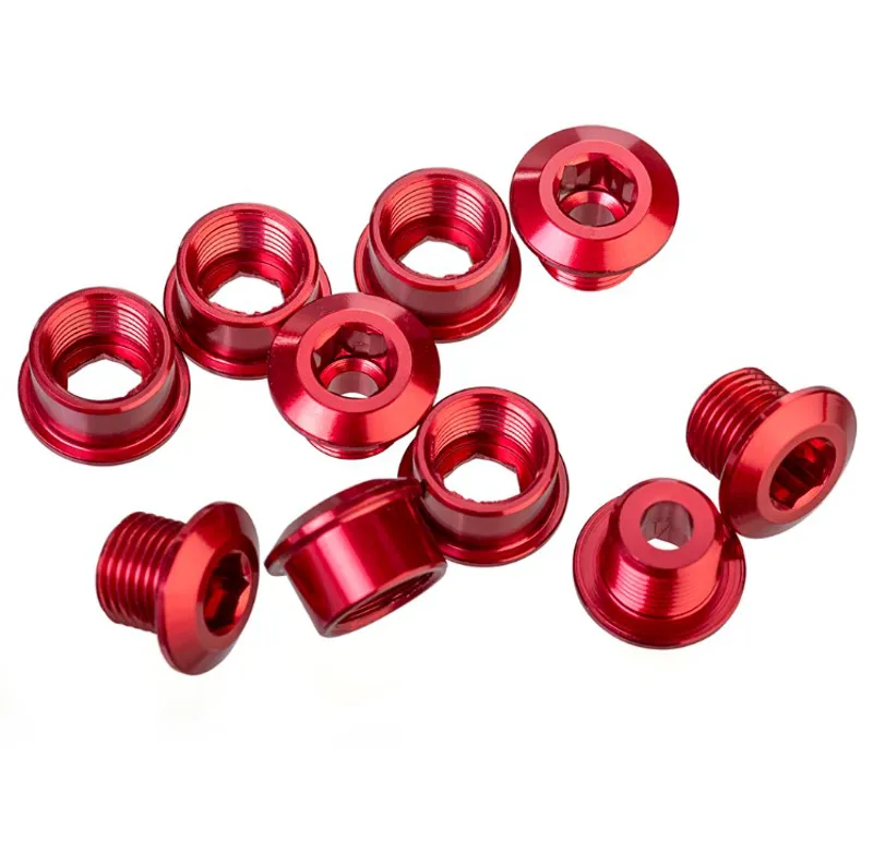ID Alloy XL 6.5mm Aluminium Chainring Bolts in Anodized Red