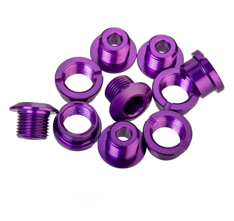 ID Alloy XL 6.5mm Aluminium Chainring Bolts in Anodized Purple