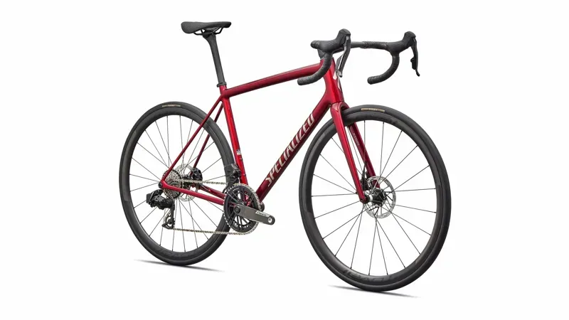 Specialized Aethos 2 Pro SRAM Force AXS Road Bike in Gloss Red Sky-1