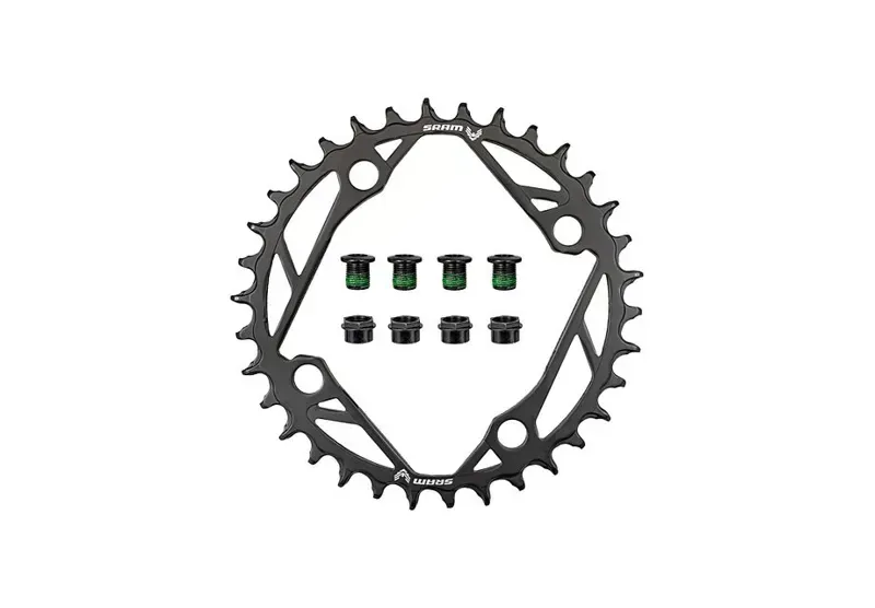 SRAM Turbo 34-tooth T-Type 12-sp. 4B 104-bcd 1x e-MTB C-ring in Chrome