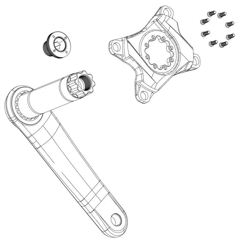 SRAM Self-Extracting M18/30 Dub Crank Arm Bolt Kit in Black