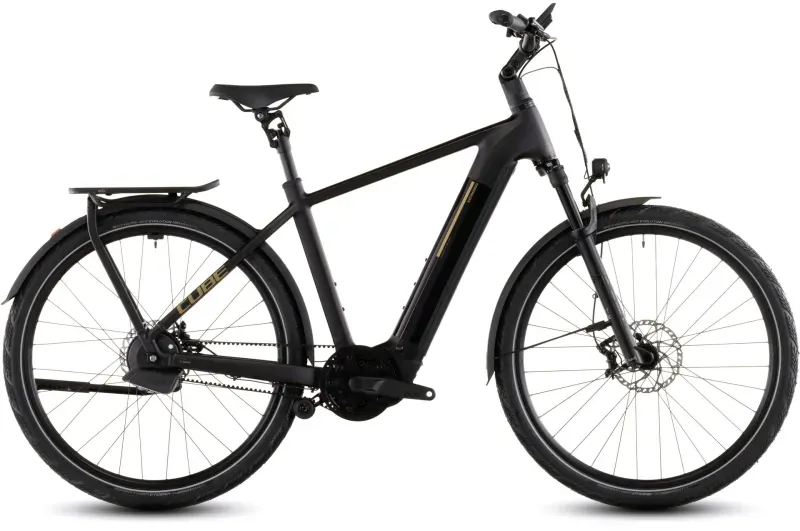Cube Kathmandu Hybrid Comfort SLX 800 eHybrid Bike in Solareclipse/Gold