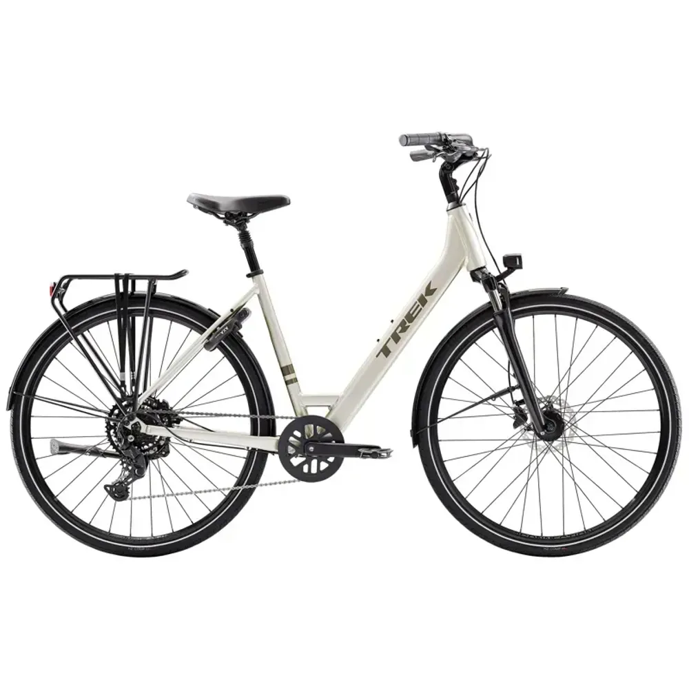 South Downs Bikes Trek Verve Lowstep Equipped Hybrid Bike in Lunar Silver | FREE delivery over £30 + Cycle Scheme